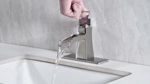 Brushed Gold Bathroom Sink Faucet, Sanliv Single Hole Waterfall Bathroom Faucet for 1 or 3-Hole Sinks (4 Inch Centerset) One Handle Vanity Faucets with Pop Up Drain, Champagne Bronze