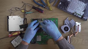 High tech. Faster Video Recording Closeup hands repair laptop. Hardware Installation Process. 4K