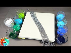 Chain pull technique - color in the middle - Acrylic pouring - fluidcomet