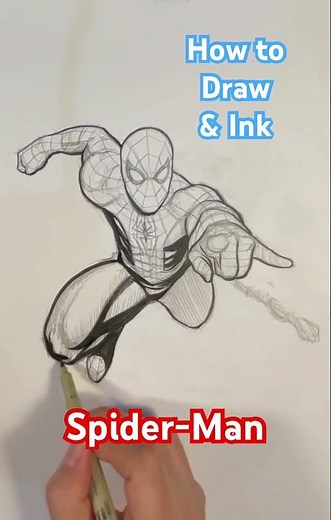 How to Draw & Ink Spider-Man #frankchoartist #spiderman #marvel #comics #drawing #sketch #howto #art