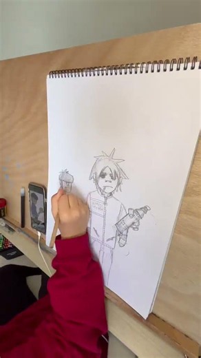 Drawing Gorillaz characters (Murdoc and 2-D) #art #gorillaz #artist #fyp