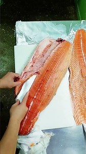 Amazing Salmon Gutting skills