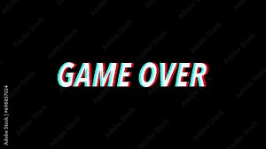 Game over message text in motion