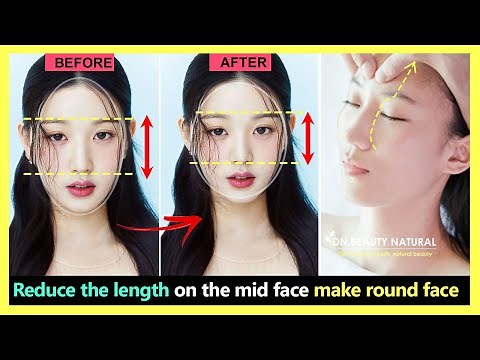 3 steps!! How to shorten your mid face, Reduce face length, Make your face rounder and younger.