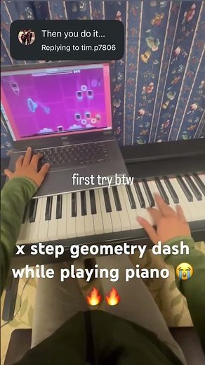 x step geometry dash WHILE playing piano multitask #geometrydash #piano