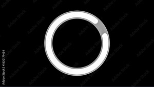 circular loading icon with seamless loop animation and alpha channel for apps, games, and web interface 4K resolution