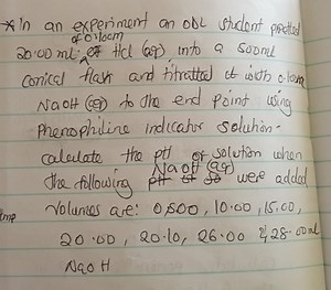 In an experiment an abl student prectudofolloom 20.00 ml ia Hc... | Filo