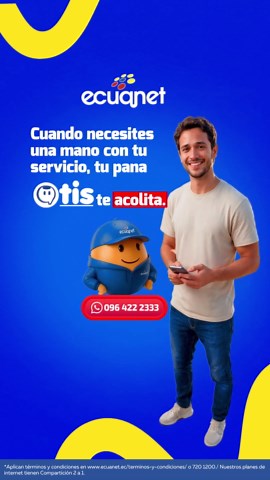 Pana, gestionar tu servicio Ecuanet no tiene por qué ser un relajo. 😎📲 Cuando necesites soporte, hacer un cambio de domicilio o acceder a opciones de autosoporte, tu pana Otis está para acolitarte. 🤝 ¿Necesitas ayuda? Chatea con Otis: 096 422 2333 📑Términos y condiciones www.ecuanet.ec/terminos-y-condiciones #BuenoBonitoyBacán #InternetAltaVelocidad #Internet #Ecuador #Ecuanet