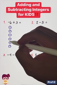 217K views · 8K reactions | Mathematics for KIDS  Adding and Subtracting Integers‼️ | Prof D | Facebook