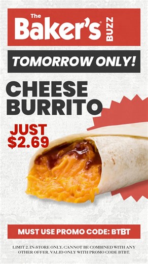 You want deals? We bring you deals! From tomorrow, every second Thursday, we bring back a classic at a throwback price, but you have to use Promo code BTBT to get the offer. Check Stories & Social see what’s on deck. Hint for tomorrow: you asked for this one so many times we could hear it in our sleep. Promo code BTBT One day only No app needed Tell us your next throwback demand below and we’ll add it to the list. | Baker's Drive-Thru