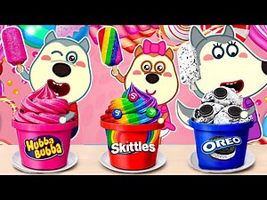 Uau! Wolfoo Faz Sorvete De Chocolate E Arco-Íris! Desafio Divertido Para Crianças! - Pixel Pulse