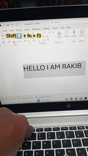 How to convert any Alphabet,Word, or Sentences into Upper or Lower Case at Microsoft word #shortcut