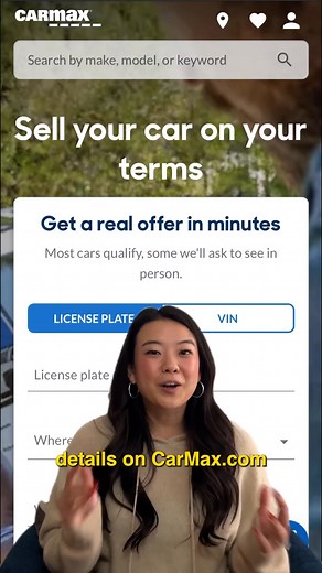 Selling your ride? Step 1: Go online. Step 2: Enter your info. Step 3: Get an offer fast. | CarMax