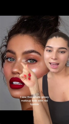 Glowy Red Lipstick Makeup Tutorial