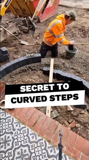 Genius Trick Builds Perfect Curved Steps! #shorts (@resinboundpavingscarb)