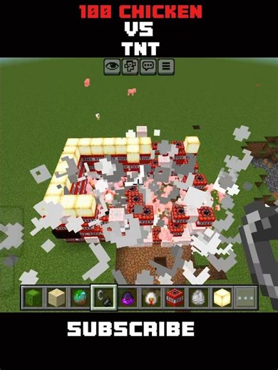 Minecraft 100 chicken vs TNT explosion 💥#shorts#mimecraft#viral#explosion#shortvideo