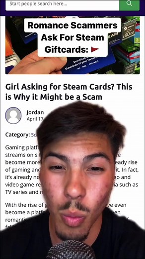4K views · 52 reactions | Do you think romance scammers may use Steam giftcards another way?樂 Don't forget to grab your reading glasses and check out the whole blog on our site! - - - #blog #steam #giftcards #scams #scammers #facts #react #greenscreen #tips #advise #advice #inform #informational #help #prevent #protect #onlinesafety #socialcatfish #thoughts | SocialCatfish.com | Facebook