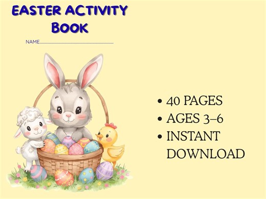 Easter Activity Book for Kids, Printable Easter Games, Coloring Pages, Maze, Dot to Dot, Preschool Worksheet, Instant Download PDF - Etsy