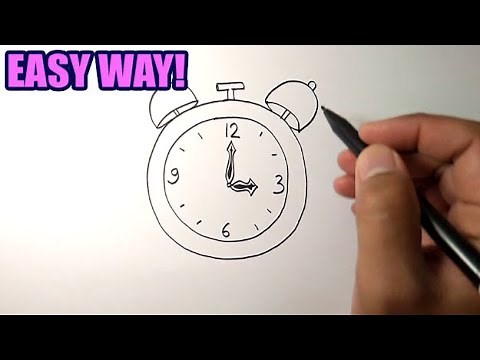 How to draw an alarm clock easy to follow | Simple Drawing