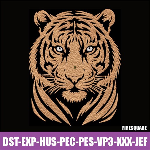 Majestic Tiger Head Embroidery Design Digital File for Machine Embroidery, Wild Animal Big Cat Design for Crafters, Instant Download