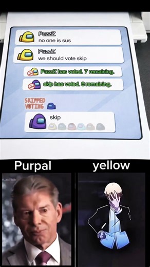 When Purple Votes Skip In Among Us 😂#AmongUs#AmongUsMeme#GamingMemes#FunnyMemes