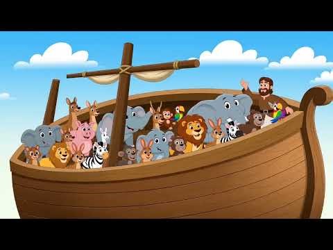 “Noah’s Ark Song for Kids 🌈 | Animals Two by Two 🐘 Fun Cartoon & Sing Along!”