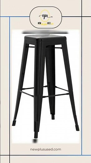 NEW 30 Inch Metal Bar Stools Stackable Indoor Outdoor Set Of 4