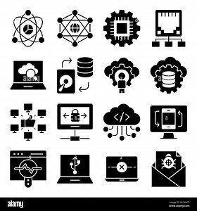 Pack of Computer and Hardware Solid Icons Stock Vector Image & Art - Alamy