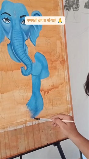 🎨 Ganpati Painting Part 2 🙏✨ | Coloring Process Begins #ganpatipainting #art #painting