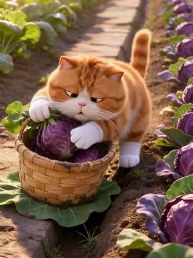 Farmer Cat on Duty: Harvesting Fresh Cabbage 🐱🥬 #FarmerCat #CuteCats #FunnyCats #CatLife #HarvestTime #GardenVibes #CabbagePatch #AIArt #ViralCats #CatLovers #WholesomeContent #DigitalArt #CuteCat #ChubbyCat #AnimatedCat #CatLovers #CatLife #FoodieCat #CuteAnimation #HeartCat #WholesomeVibes #CatMood #Adorable #3DArt #PixarStyle #CatAnimation #Aesthetic #CozyVibes #CatTable #CuteVibes #ViralCat 🐾🍽️