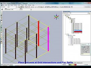 SP3D # 03 Place Columns at Grid Intersections and Place Splits