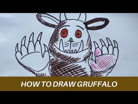 How to draw Gruffalo (drawing art tutorial lessons for kids children)