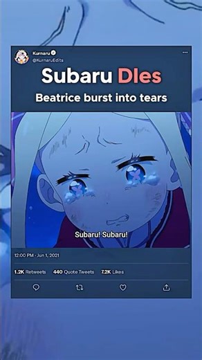 Beatrice cries Subaru's death | Re:Zero edit #anime #animeedit