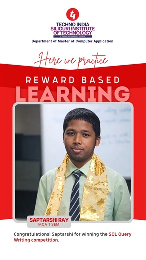 Siliguri Institute of Technology (SIT) on Instagram: "Reward Based Learning helps students stay motivated, confident, and focused on success. The MCA Department at Siliguri Institute of Technology (SIT) is rewarding students for their achievements and competition wins. Recognizing student success encourages others to work harder and demonstrates SIT’s commitment to quality education, skill development, and career-focused learning. For more projects, tutorials, etc., please visit the MCA Departme