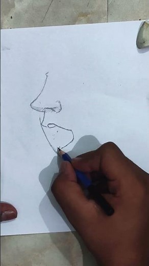 How to draw open mouth from side view #shorts #drawing #art