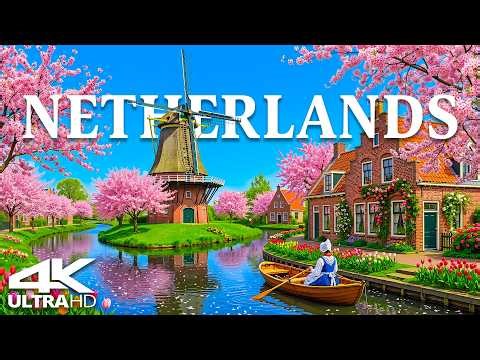 Spring in the Netherlands 4K | Vibrant Tulip Fields, Iconic Windmills & Golden Spring Sunsets