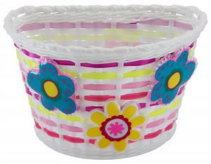Schwinn Kid's Bicycle Basket with LED Flowers, Pink