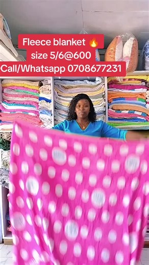 Fleece blanket size 5/6 available @600 location kangemi along muratha road junction ya Liana's hospital Call/Whatsapp 0708677231