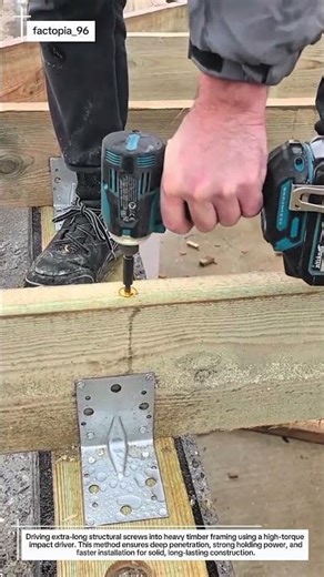 High Torque Impact Driver Drives Extra-Long Structural Screws into Timber Framing
