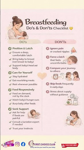 Breastfeeding Do’s & Don’ts Checklist 🤱💛Small habits make a BIG difference ✨