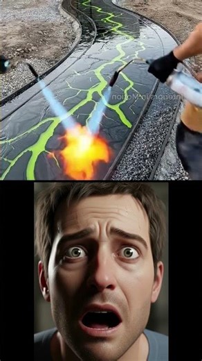 Green Lava Road?! 😳💚🔥 | Crazy Reaction #Shorts