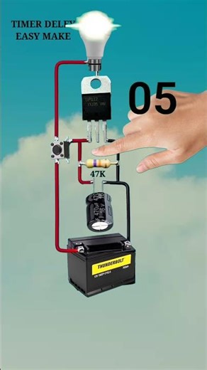 how to make a simple delay timer circuit using capacitor // #shortvideo