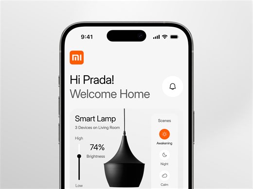 MiHome - Smart Home Mobile App Homepage