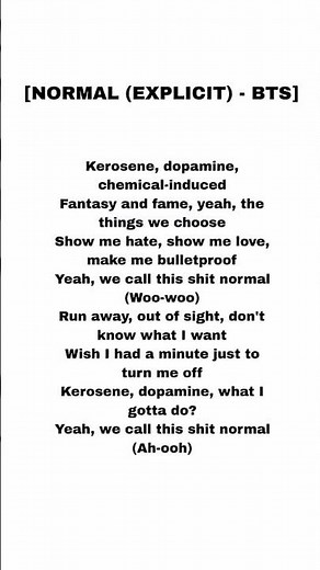 Bts-normal (lyrics)