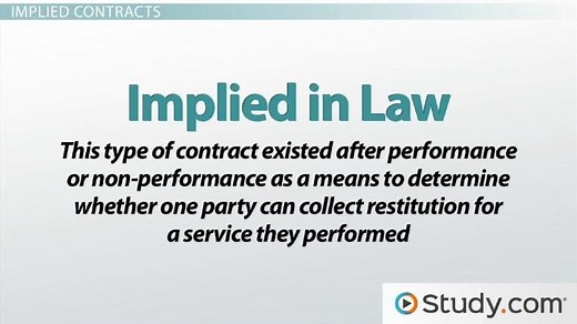 Implied vs. Express Contracts | Definition & Examples