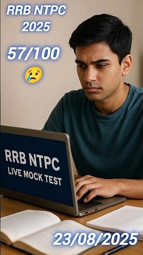 RRB NTPC mock test 1/8 score 57/100😭23/08/2025😢#rrbntpc