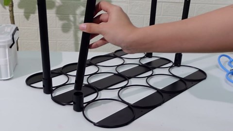 Oxygen Tank Holder 4.5" Diameter Oxygen Cylinder Rack Holds (12) E, D or M9/C Size Oxygen Cylinder Carrier for Storage, Transportation, Wooden Floor Mountable (Screws Included), Black