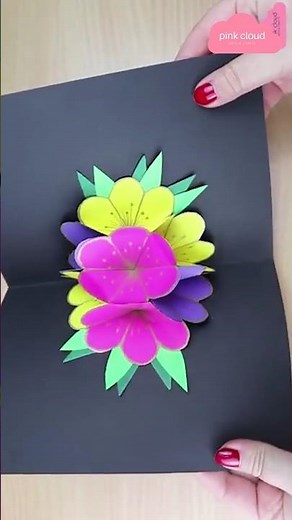 DIY Pop-Up Flower Bouquet 3D Greeting Card 💐 Easy Paper Craft Tutorial #Homemadepapercraft #Diy