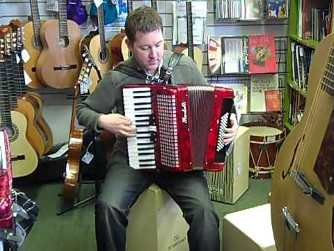 Mark plays a New Scarlatti 48 Bass Accordion @ Hobgoblin Music Birmingham