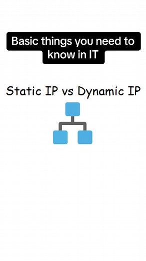 Static IP vs Dynamic IP. Basic IT knowldge you should know. #tech #informationtechnology #it #networking #helpdesk #systemadmin